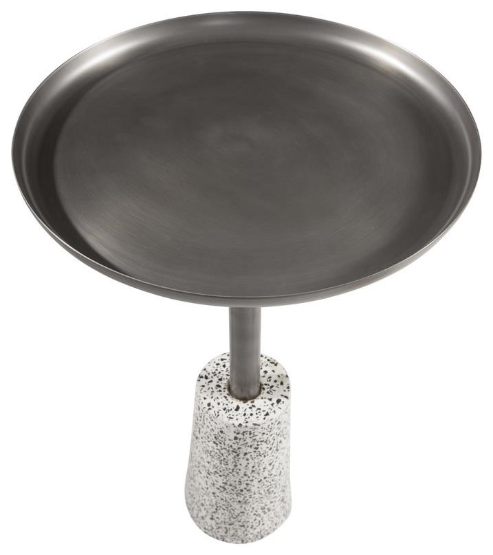 Bassett Mirror Occasional Tables Terazzo Metal End Table