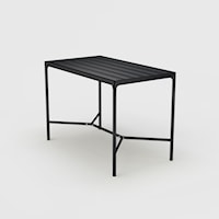 Four Black 62 Inch Outdoor Bar Table