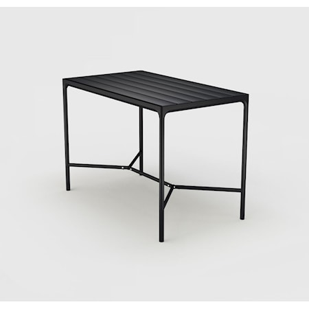 Four Black 62 Inch Outdoor Bar Table
