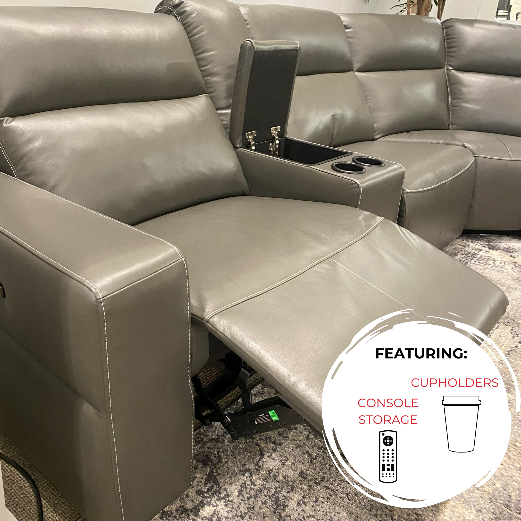 Urban Evolution 6033 Leather Power Sectional