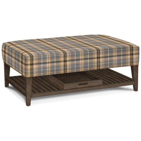 Rectangular Ottoman with Storage Tray
