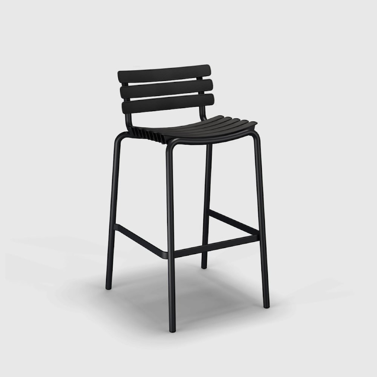 HOUE Outdoor Chairs and Bar Stools Reclips Black Outdoor Bar Stool