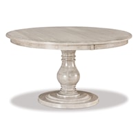 Traditional Round Pedestal Dining Table with Two 12" Leaves