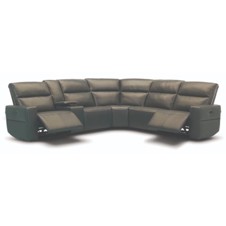 Leather Power Sectional