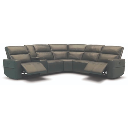 Leather Power Sectional