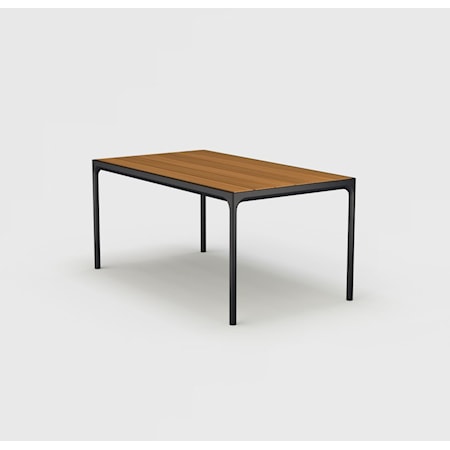 Four Bamboo & Black 62 Inch Dining Table