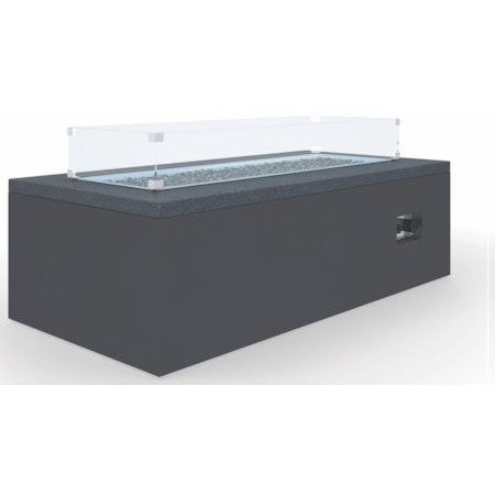 Black Granite Rectangle Outdoor Fire Table