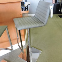 Gray Adjustable Bar Stool