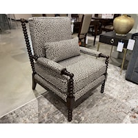 Jenny Upholstered Accent Chair with Shapely Exposed Wood Accents