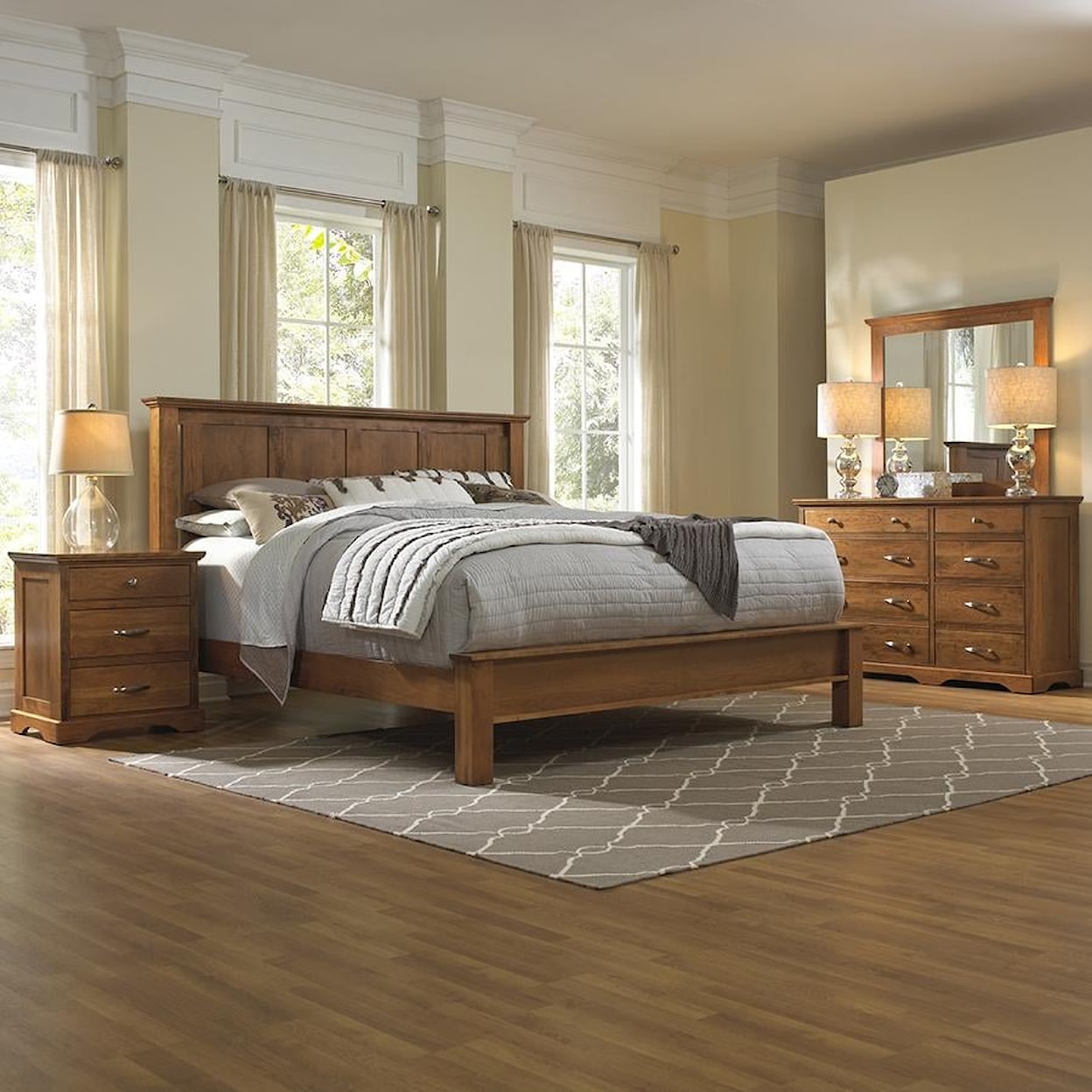 Daniel's Amish Elegance Solid Wood King Bed with Low Footboard