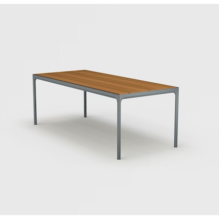 Four Bamboo & Grey 82 Inch Dining Table