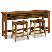 Traditional Counter-Height Wall Table with Stools