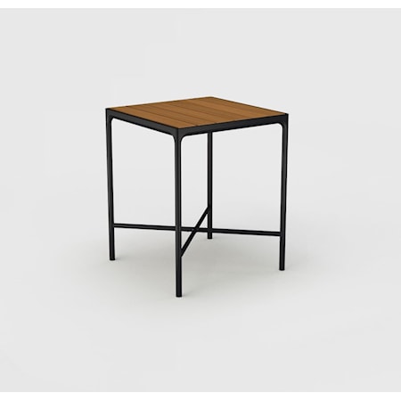 Four Bamboo & Black Bar Table