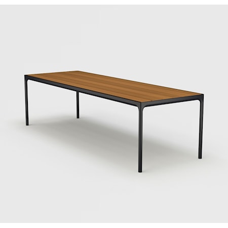 Four Bamboo & Black 106 Inch Dining Table