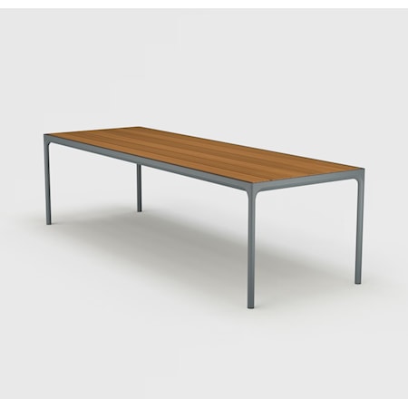 Bamboo/Grey 106-Inch Outdoor Dining Table