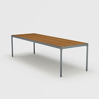 Four Bamboo & Grey 106 Inch Outdoor Dining Table