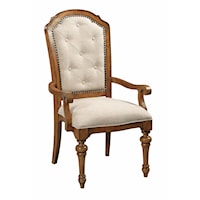 Traditional Upholstered Back Arm Chair