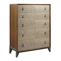 Contemporary Motif Drawer Chest with Cedar-Lined Bottom Drawer