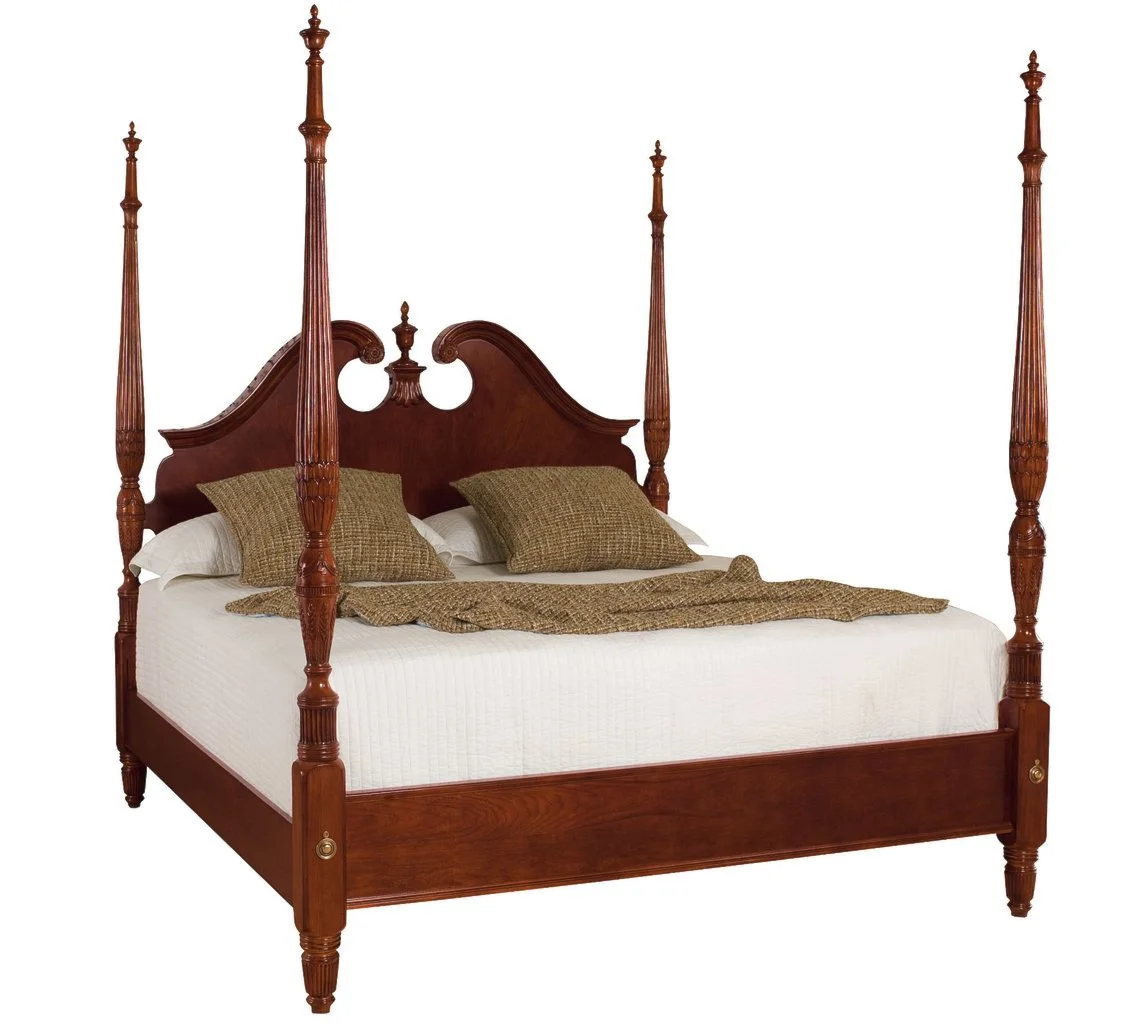 American Drew Cherry Grove 45th 791 375r Queen Pediment Poster Bed With 
