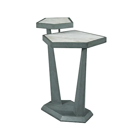 Contemporary Plane Accent Table with White Marble Top