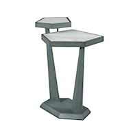 Contemporary Plane Accent Table with White Marble Top