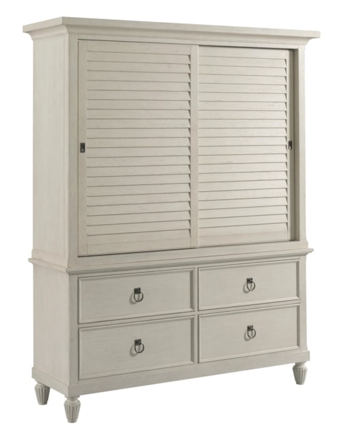 Coastal Media Wardrobe with Sliding Doors
