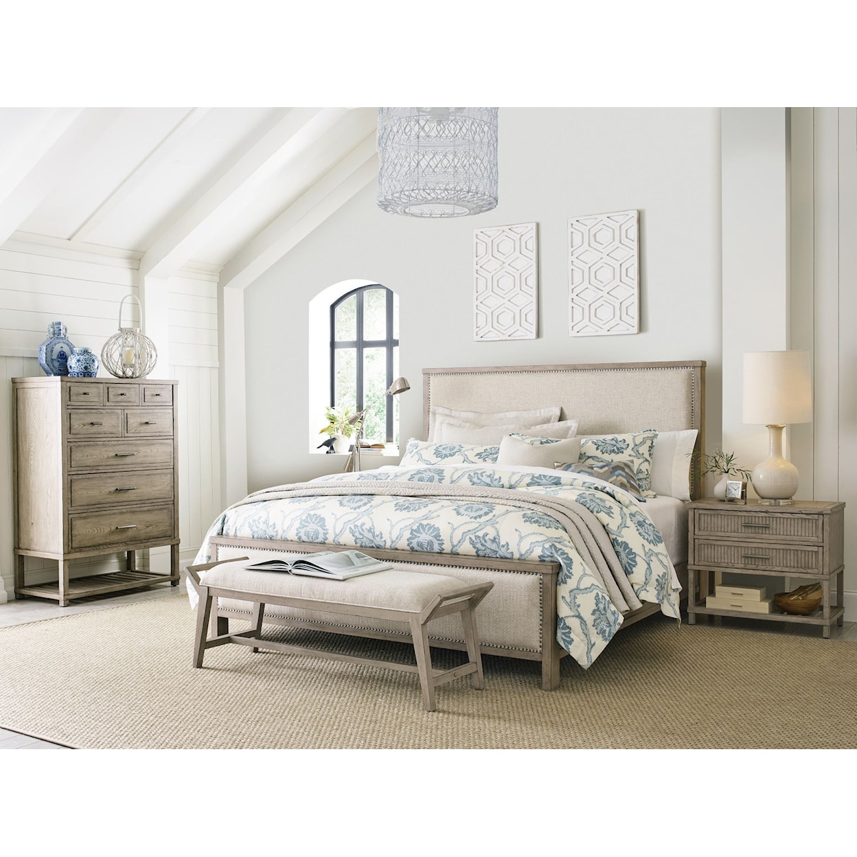 American Drew West Fork Jacksonville King Upholstered Bed