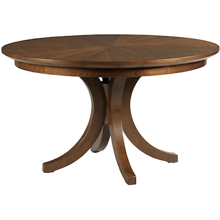 Transitional Round Dining Table with Removable Leaf