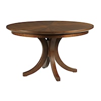 Transitional Round Dining Table with Removable Leaf