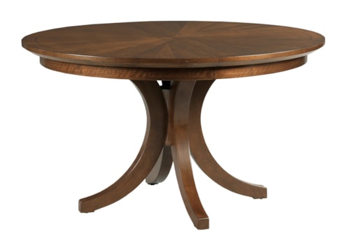 Transitional Round Dining Table with Removable Leaf