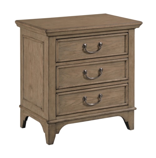 Transitional 3-Drawer Mitchell Nightstand