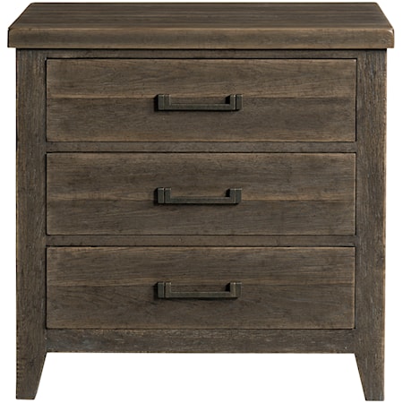 Transitional 3-Drawer Nightstand with USB Port