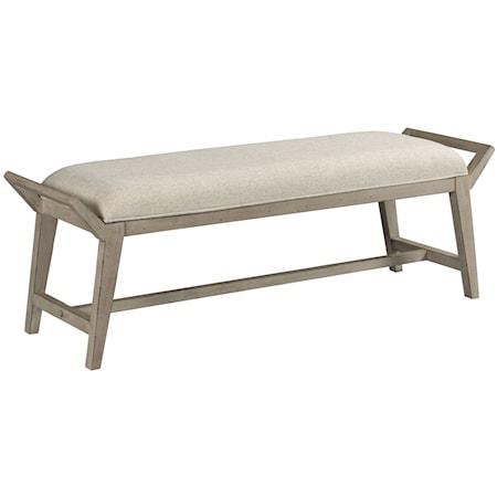 Farmhouse Bench with Upholstered Seat