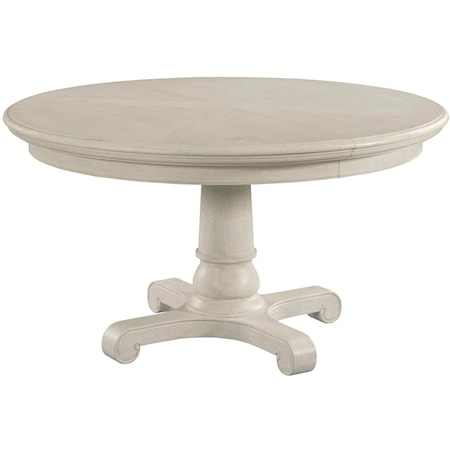 Coastal Caswell Round Dining Table with Table Leaf