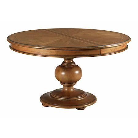 Hillcrest Traditional Round Dining Table with Leaves