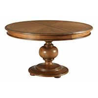 Hillcrest Traditional Round Dining Table with Leaves