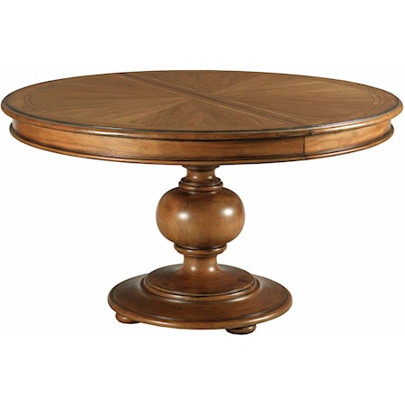 Hillcrest Traditional Round Dining Table with Leaves