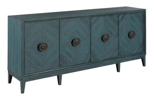 Transitional Lapis Four-Door Console