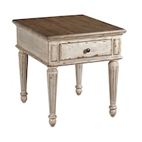 Drawer End Table with Distressed Finish