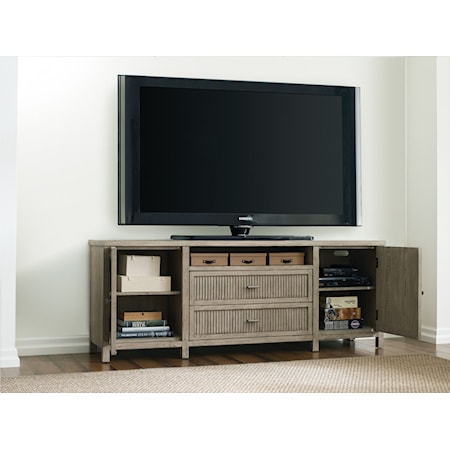 Merit Farmhouse Media Cabinet with Outlet