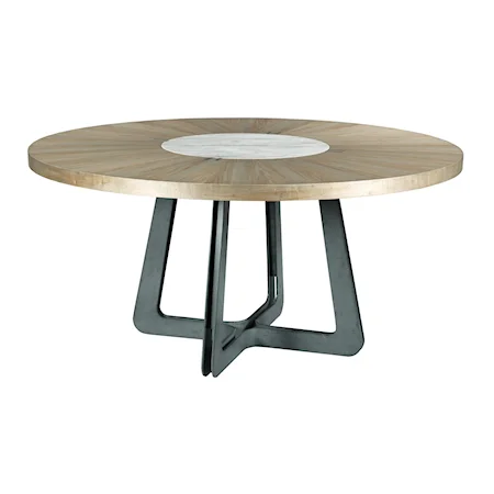 Contemporary Concentric Round Table with Ambrosia Maple Veneers