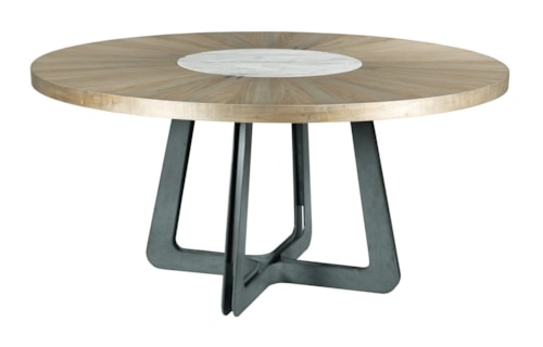 Contemporary Concentric Round Table with Ambrosia Maple Veneers