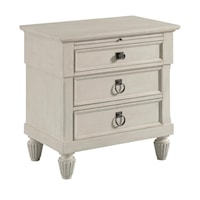 Coastal Augustine 3-Drawer Nightstand with Power Outlets and USB Ports