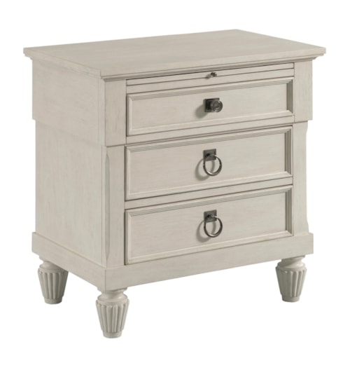 Coastal Augustine 3-Drawer Nightstand with Power Outlets and USB Ports