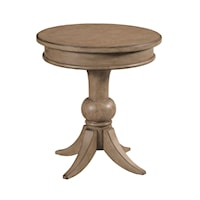 Transitional Georgie Round End Table