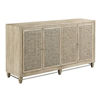 Relaxed Vintage Sterling Buffet with Woven Seagrass Detail