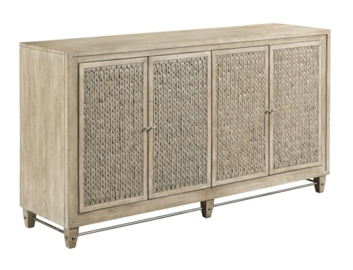 Relaxed Vintage Sterling Buffet with Woven Seagrass Detail