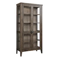 Transitional 5-Shelf Curio Cabinet with Glass Doors
