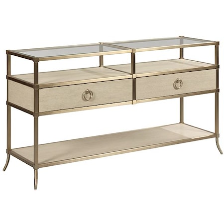 Capri Console Table with Tempered Glass Top