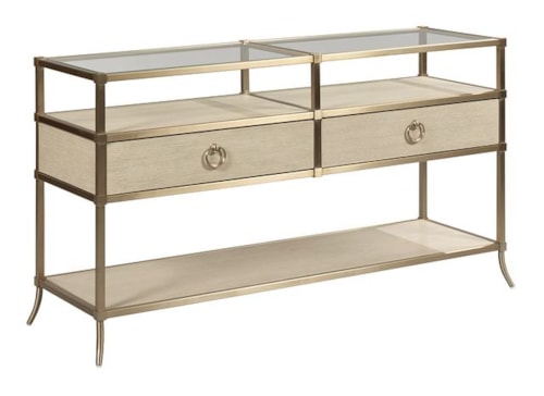 Capri Console Table with Tempered Glass Top